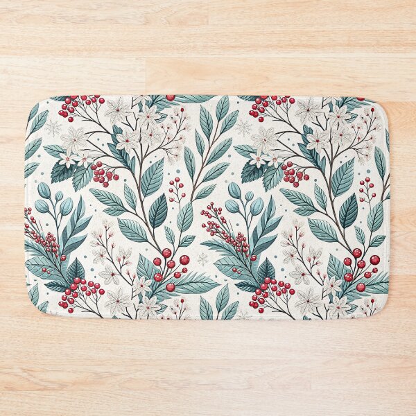 Item preview, Winter Snowberry Botanical Floral Pattern designed and sold by Storybook Botanica.
