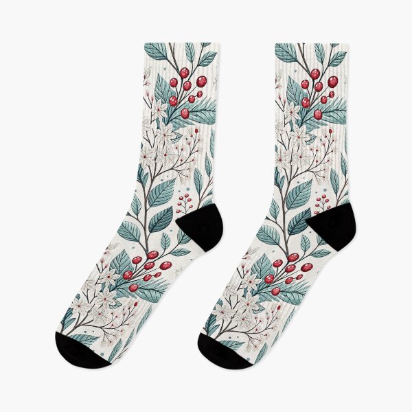 Item preview, Winter Snowberry Botanical Floral Pattern designed and sold by Storybook Botanica.