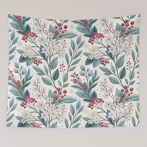 Item preview, Winter Snowberry Botanical Floral Pattern designed and sold by Storybook Botanica.