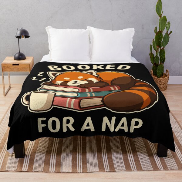 Item preview, Booked for a Nap – Sleepy Red Panda Book Lover designed and sold by Ankarzh.