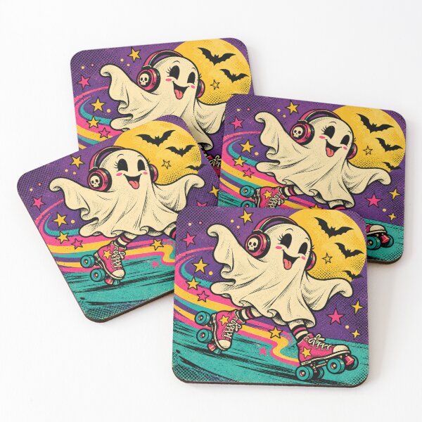 Item preview, Skateboarding Ghost – Retro Halloween Skate Punk designed and sold by Blink Art Studio.