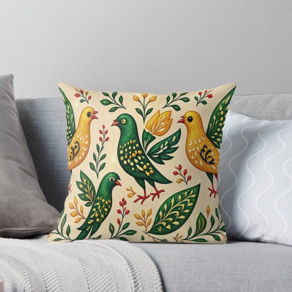 Item preview, Traditional Folk Art Bird Crest Cute Slavic Nordic Pattern designed and sold by Breezes-of-Ida.