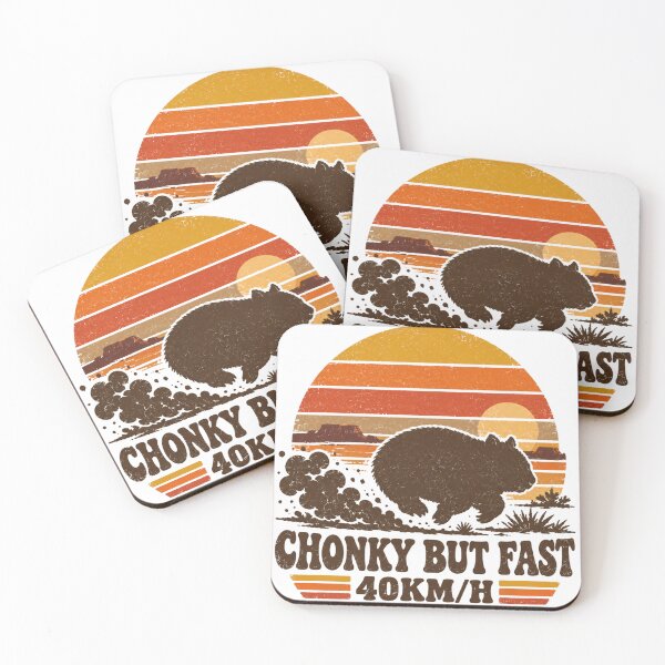 Item preview, Chonky But Fast Wombat Retro Sunset Desert Sprint designed and sold by Yellowriversss.