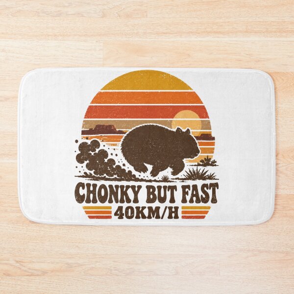 Item preview, Chonky But Fast Wombat Retro Sunset Desert Sprint designed and sold by Yellowriversss.