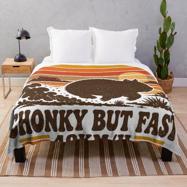 Item preview, Chonky But Fast Wombat Retro Sunset Desert Sprint designed and sold by Yellowriversss.