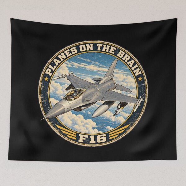 Item preview, F-16 Jet Fighter American Planes On the Brain Addict designed and sold by MilitaryMart.