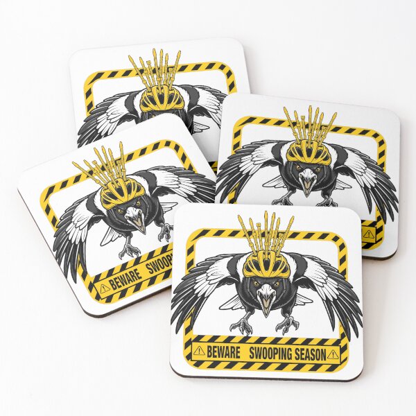 Item preview, Beware Swooping Season Angry Magpie Helmet Cable Ties designed and sold by Yellowriversss.