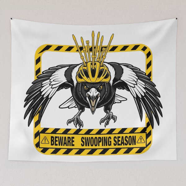 Item preview, Beware Swooping Season Angry Magpie Helmet Cable Ties designed and sold by Yellowriversss.