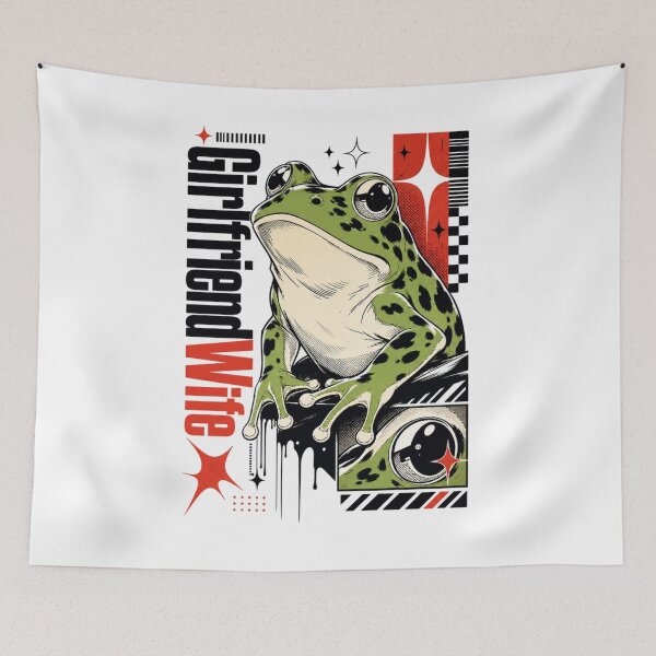 Item preview, Girlfriend Wife Anime Frog Art | Spotted Toad Red Scarf Manga Graphic Poster Gift designed and sold by illeN-Art-World.