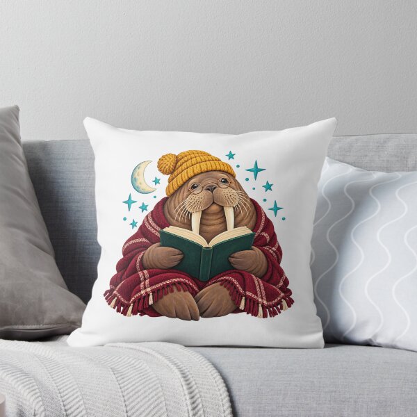 Item preview, Walrus Winter Reading Cozy Book Club designed and sold by TeNovaStudio.
