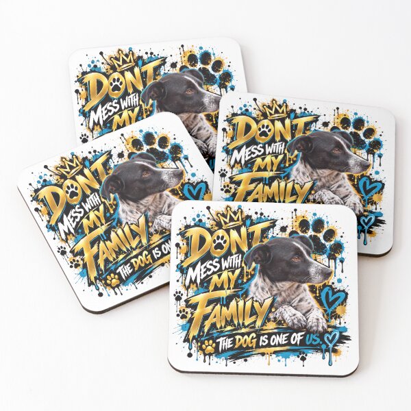 Item preview, Don't Mess With My Family – Dog Loyalty Gold Graffiti Art designed and sold by DansCreations42.