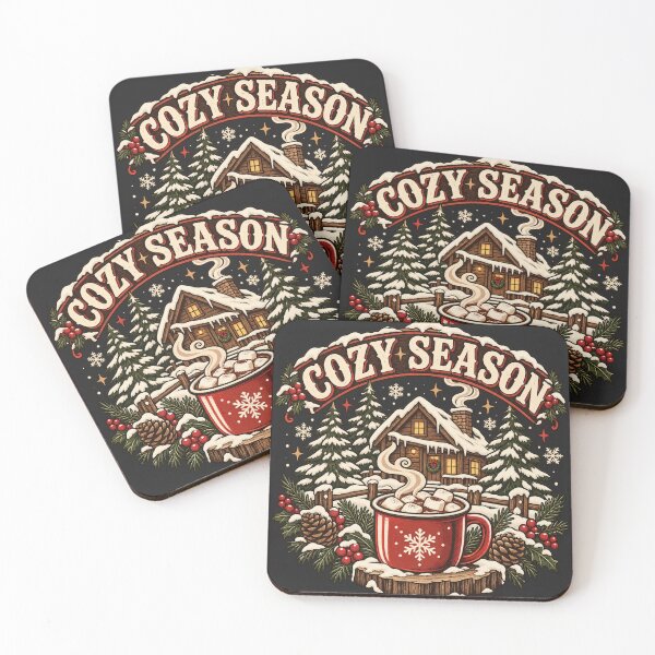 Item preview, Cozy Season Winter Cabin Hot Chocolate Snowy Night Holiday designed and sold by Cuiroblinda.