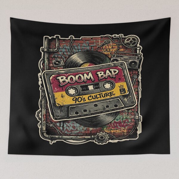 Item preview, Boom Bap Hip Hop Culture Retro Cassette Tape designed and sold by PozivoPlus.