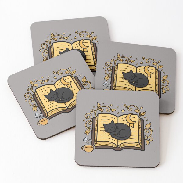 Item preview, Just One More Chapter | Bookish Black Cat Sleeping in an Open Book designed and sold by HexAndHearth.