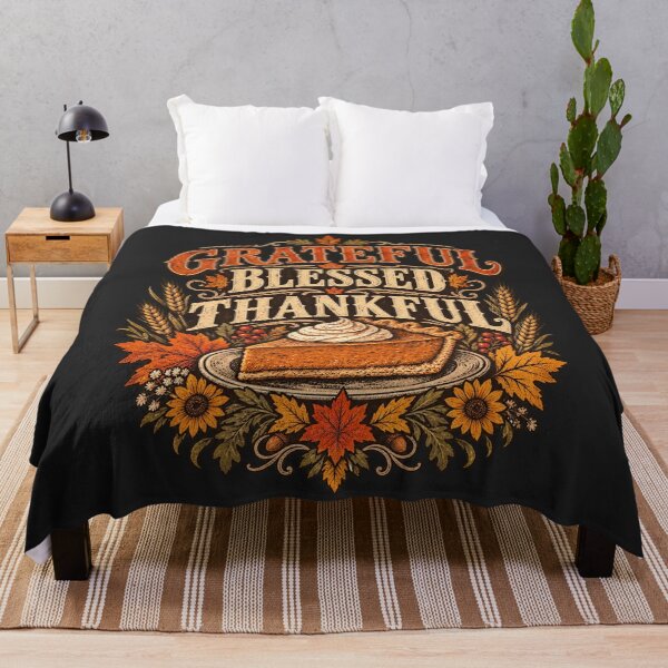 Item preview, Grateful Blessed Thankful Pumpkin Pie Thanksgiving Autumn Harvest designed and sold by Cuiroblinda.