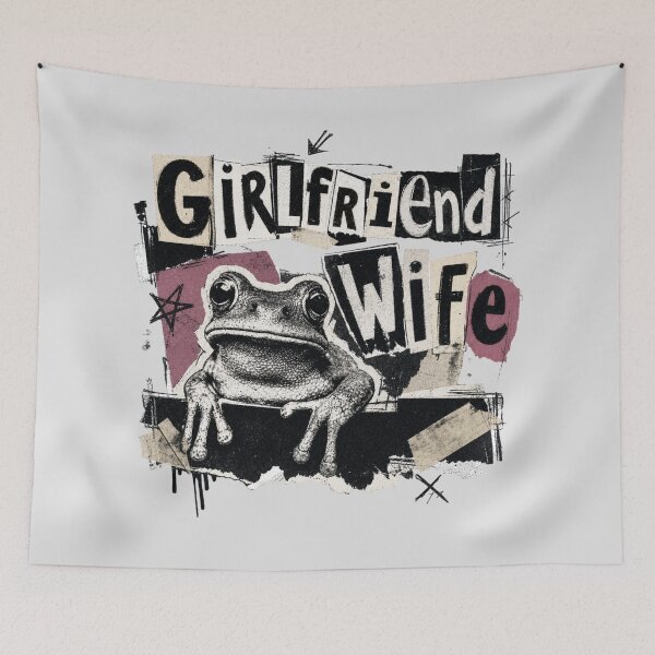 Item preview, Girlfriend Wife Frog Vintage Zine Art | Newspaper Collage Cutout Toad Gift designed and sold by illeN-Art-World.