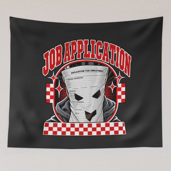 Item preview, Job Application Paper Mask Face Employment Form Funny Humor designed and sold by Cuiroblinda.