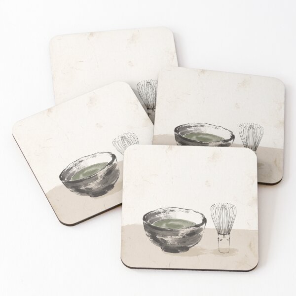 Item preview, Matcha Bowl and Tea Whisk Japandi Tea Ceremony Ink Art Wabi Sabi Neutral Kitchen Decor designed and sold by WabiSabiEssence.