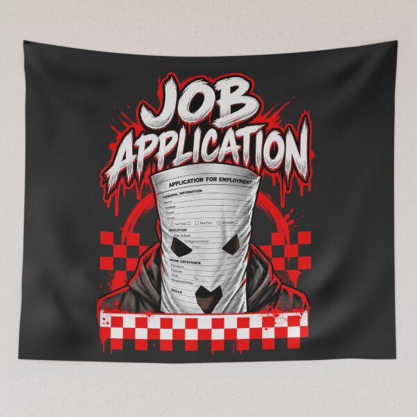 Item preview, Job Application Paper Mask Red Style Employment Form Humor designed and sold by Cuiroblinda.