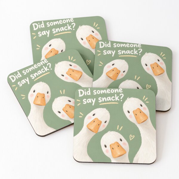 Item preview, Did Someone Say Snack? Three Cute White Geese - Funny Goose Art designed and sold by artswag.