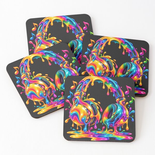 Item preview, Melting Rainbow Headphones Colorful Paint Splash Music Vibes designed and sold by Cuiroblinda.