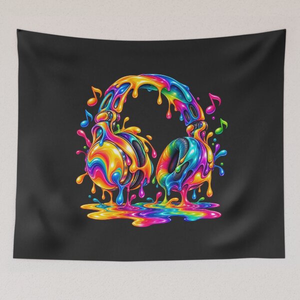 Item preview, Melting Rainbow Headphones Colorful Paint Splash Music Vibes designed and sold by Cuiroblinda.