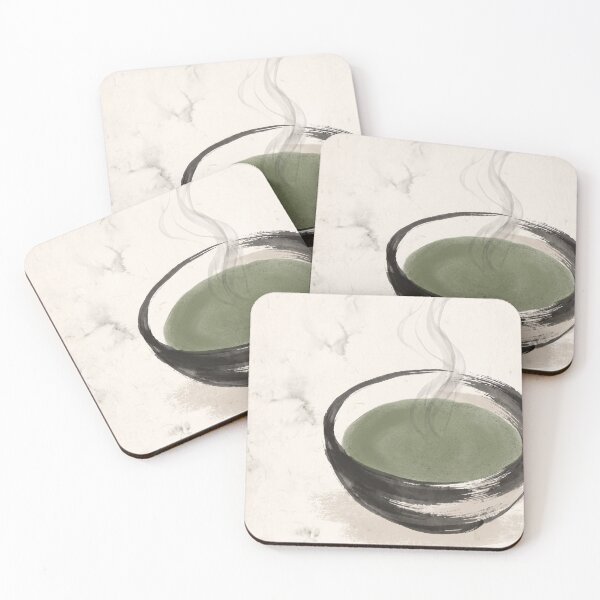 Item preview, Matcha Bowl with Steam Japandi Ink Art Japanese Tea Ceremony Wabi Sabi Minimalist Decor designed and sold by WabiSabiEssence.