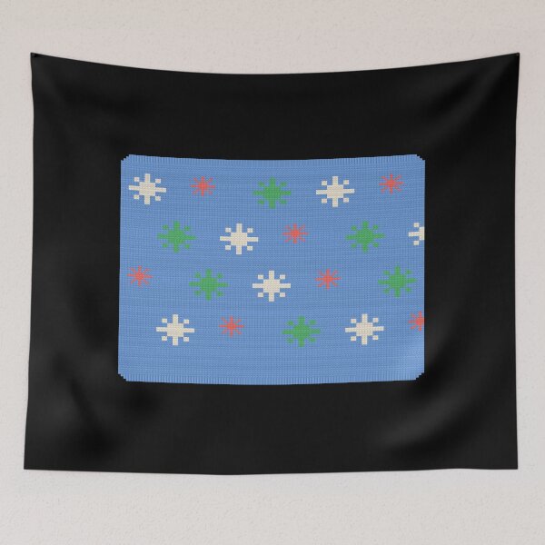 Item preview, Pixel Snowflake Field Retro Knit-Look Pattern designed and sold by T-J-WHATEVER.