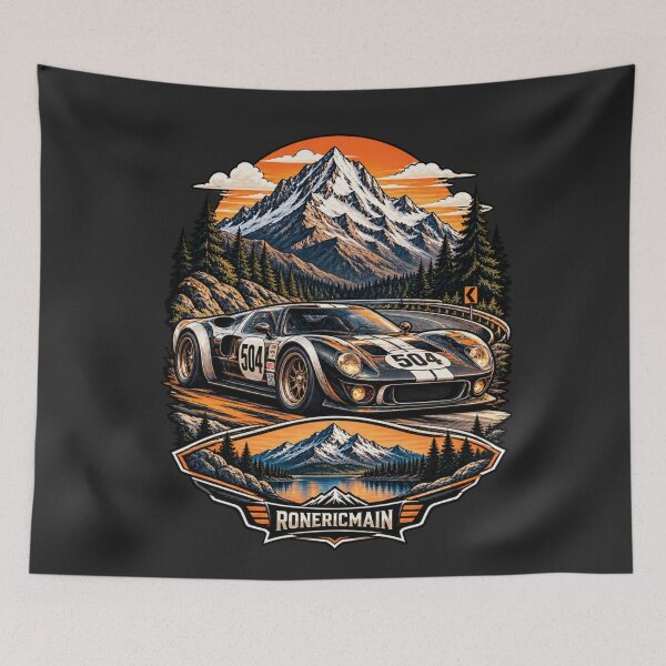 Item preview, Ronerigmain GT40 Race Car Number 504 Mountain Road Sunset designed and sold by Cuiroblinda.