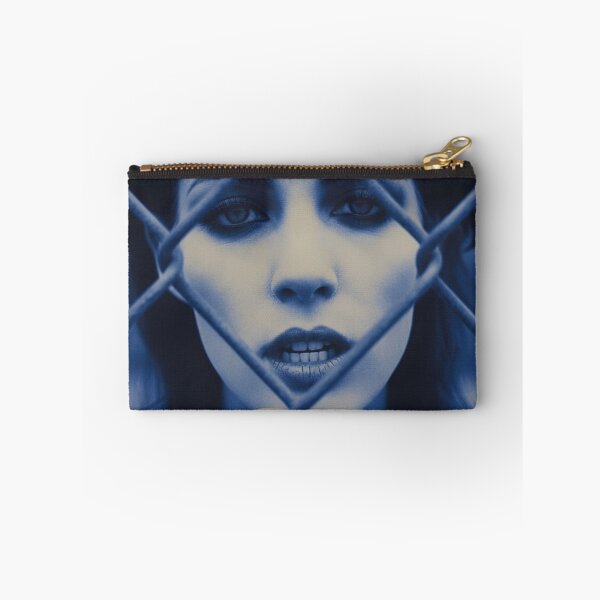 Item preview, Trapped Behind Wire Moody Blue Monochromatic Portrait designed and sold by Tonya's Way.