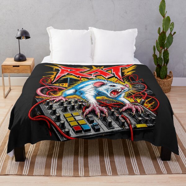 Item preview, RAT DJ Rat On Mixer Speakers Metal Style Aggressive Music designed and sold by Cuiroblinda.