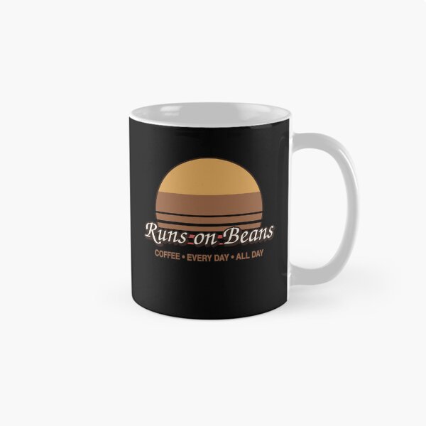 Item preview, Runs on Beans Retro Sunset Coffee designed and sold by PixelForge!.