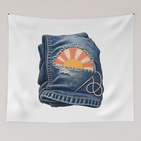 Item preview, Visible Mending Denim Repair Artwork designed and sold by Philippa Shop.