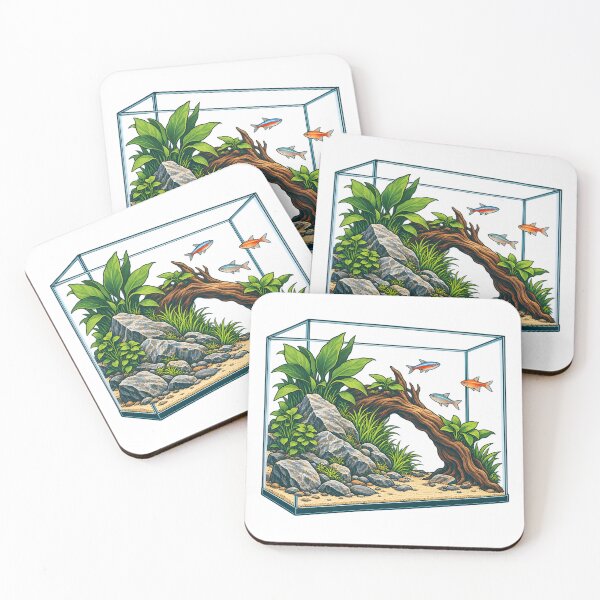 Item preview, Aquascaping Planted Aquarium Landscape Illustration designed and sold by Philippa Shop.