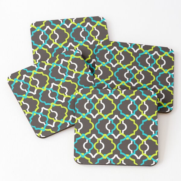 Item preview, Turquoise and Lime Moroccan Pattern on Brown designed and sold by Visual Studio 888.
