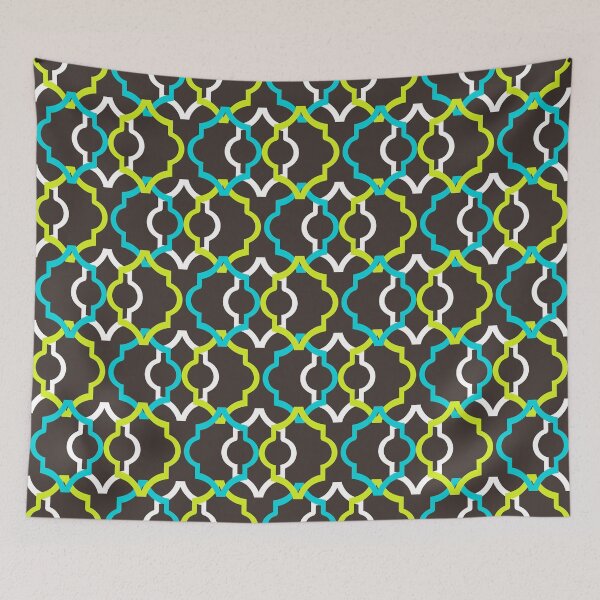 Item preview, Turquoise and Lime Moroccan Pattern on Brown designed and sold by Visual Studio 888.
