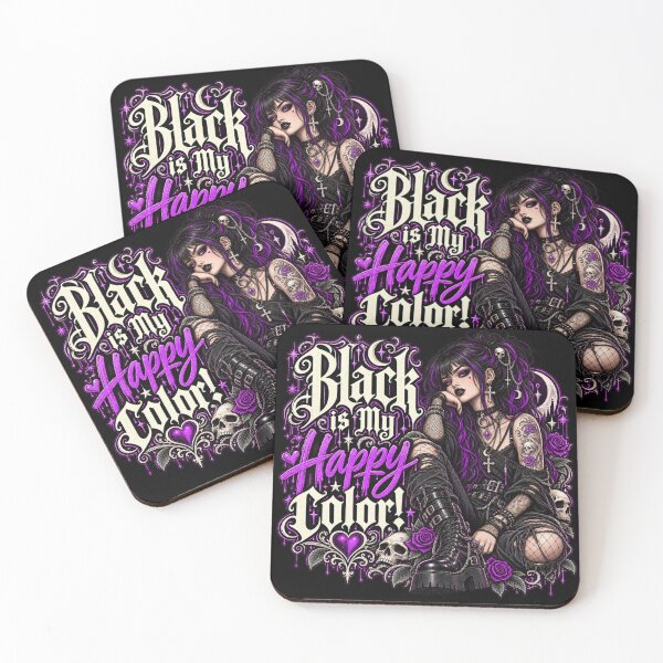 Item preview, Black Is My Happy Color – Gothic Girl Alternative Fashion Art designed and sold by TheInkRaven.