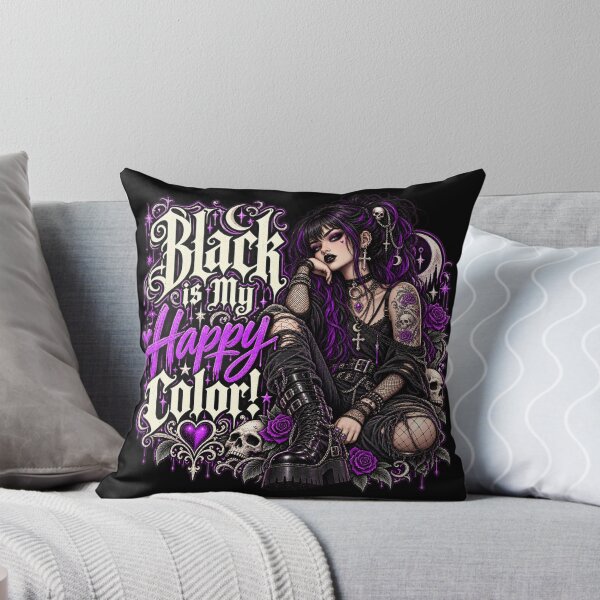 Item preview, Black Is My Happy Color – Gothic Girl Alternative Fashion Art designed and sold by TheInkRaven.