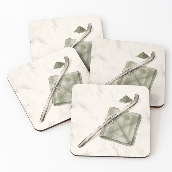 Item preview, Matcha Tea Scoop Chashaku Japandi Ink Art Japanese Tea Ceremony Wabi Sabi Neutral Decor designed and sold by WabiSabiEssence.