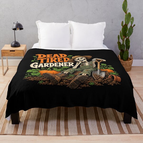 Item preview, Dead Tired Gardener – Funny Skeleton Gardening Halloween Design designed and sold by DIRT & HARVEST.