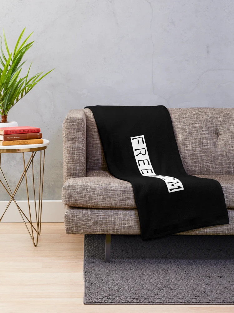 Thumbnail 2 of 6, Throw Blanket, FREEDOM design designed and sold by Mad Apparel.