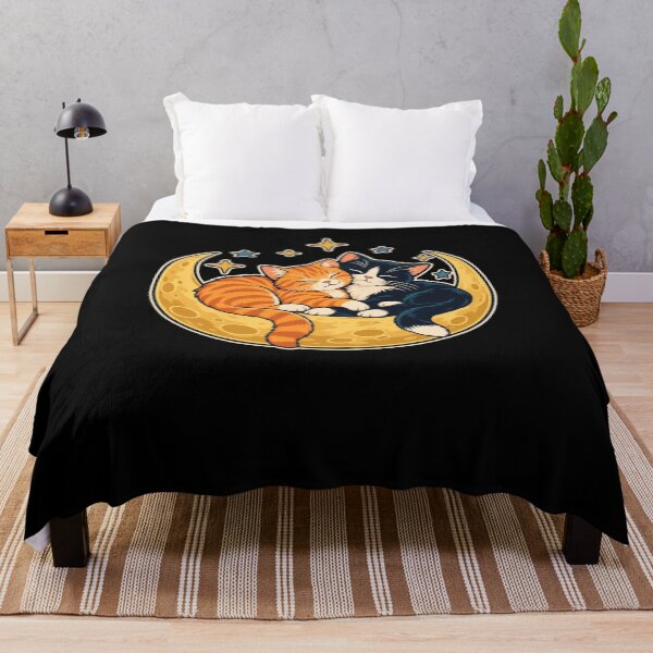 Item preview, Cats Snuggling on the Moon with Sparkles designed and sold by fungear.