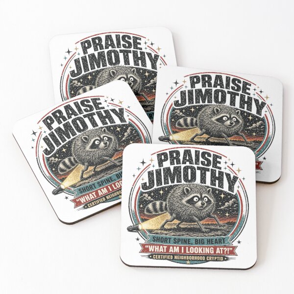 Item preview, Praise Jimothy Short Spine Big Heart - Funny Round Raccoon Cryptid Meme designed and sold by SwushosShirtz.