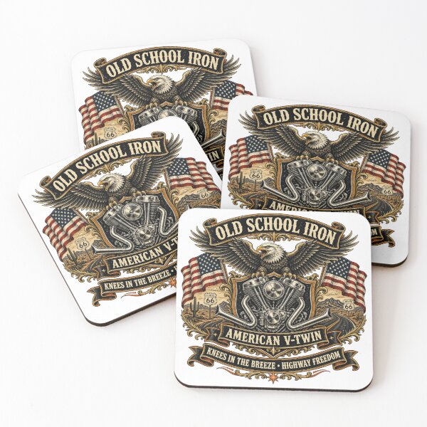 Item preview, Old School Iron Knees In The Breeze - American V-Twin Cruiser Bald Eagle Crest designed and sold by SwushosShirtz.