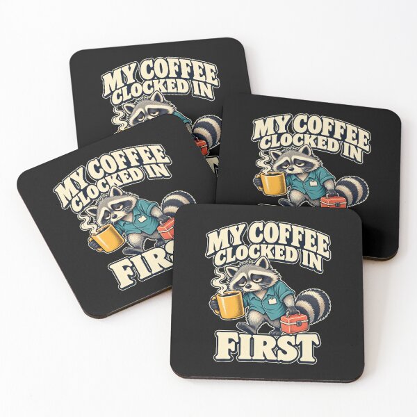 Item preview, Raccoon Coffee Morning Duty Begins designed and sold by fungear.