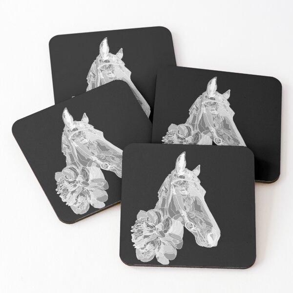 Item preview, Ethereal Light Horse Portrait with Peonies Minimalist Art designed and sold by TatianaEleonor.