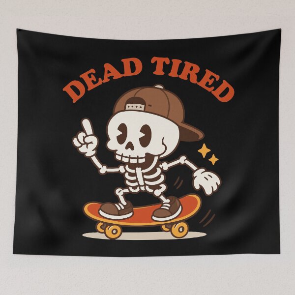 Item preview, Dead Tired Skater Skeleton Funny Cartoon designed and sold by magiccato.