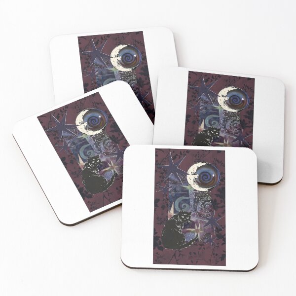 Item preview, Purple Maroon Whimsigoth Aesthetic With Cat Moon And Stars Aesthetic designed and sold by jamarri-shaha.