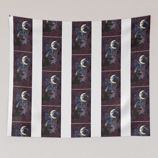 Item preview, Purple Maroon Whimsigoth Aesthetic With Cat Moon And Stars Aesthetic designed and sold by jamarri-shaha.