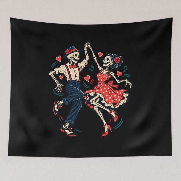 Item preview, Skeletal Couple Dance Night Fun Apparel designed and sold by fungear.